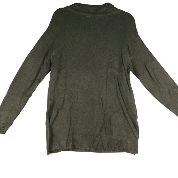 RDI Womens XS Tunic Sweater Dark Green V Neck Oversized Solid Stretch NWOT - Picture 2 of 13